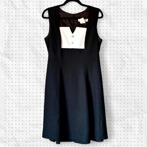Vintage 90s J.R. Nites by Caliendo Black & White Sleeveless Tuxedo Dress